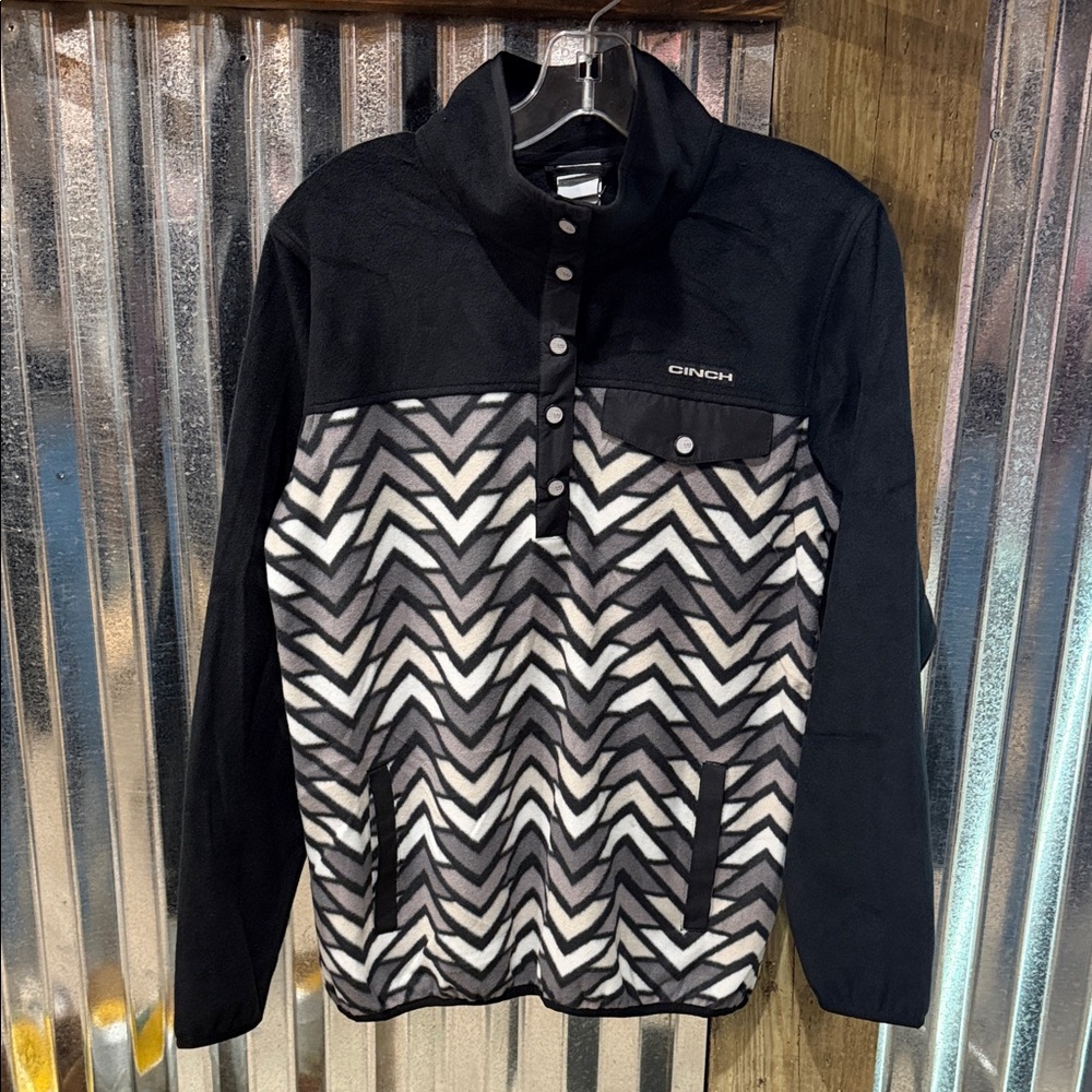 Cinch Black Chevron Fleece Snap Pullover